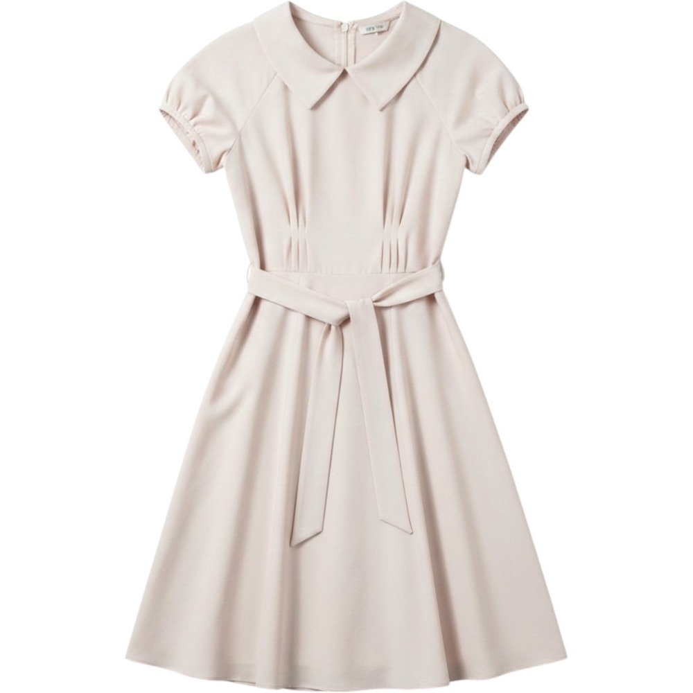 Gal Meets Glam Collection Dress Women 6 Pink Portrait Neck Fit Flare Midi Belted